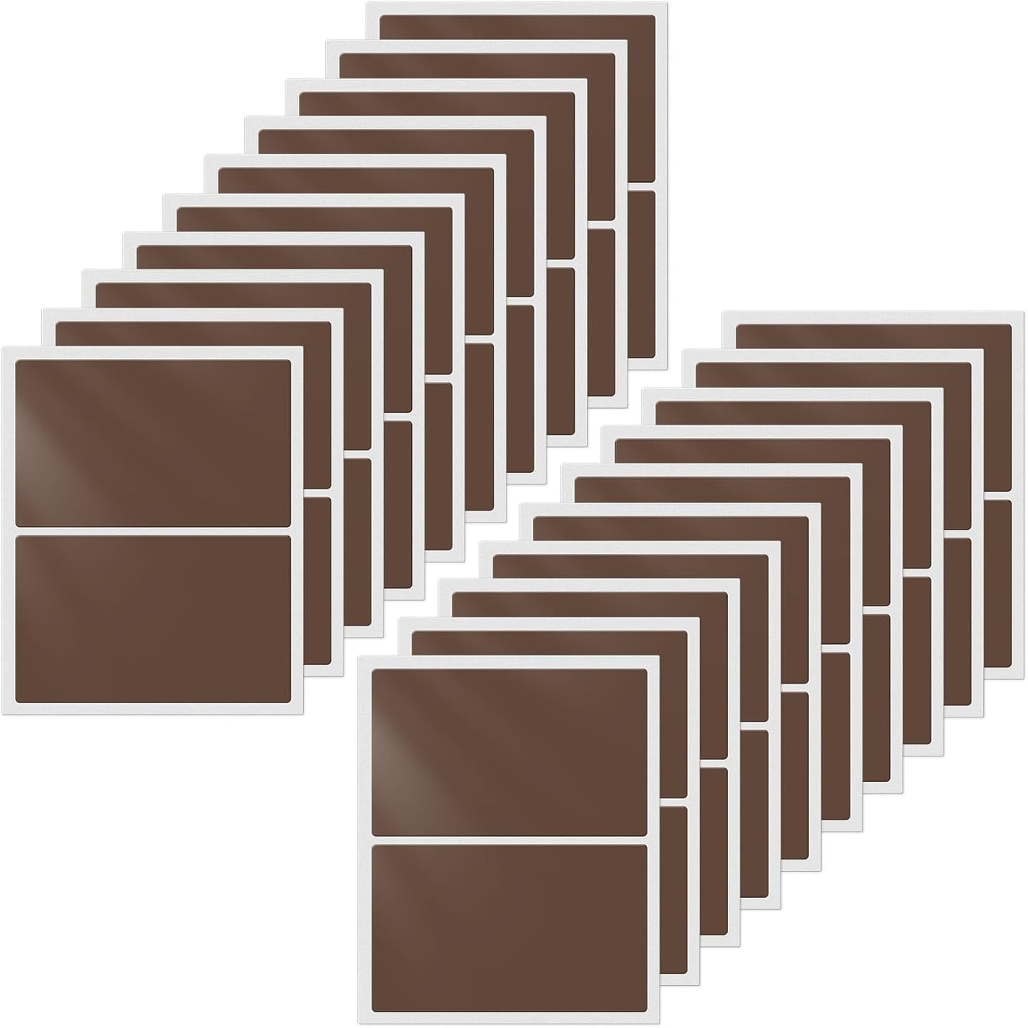 Brown Color Coding Labels 3 × 2 Inches Self-Adhesive Rectangle Stickers Waterproof Name Tags for Office School Home 40 PCS