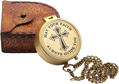 God's Way Solid Brass Engraved Compass - Psalm 32:8, Directional, Baptism & First Communion Gifts for Boys & Girls, Christian Gifts for Men & Boys