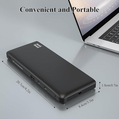 Minthouz 12-in-1 Docking Station with 100W Charging, Triple Display Dual 4K Support, 1000Mbps LAN Port, Laptop Docking Station, 4X USB-A (1x 10Gbps), 2X USB-C, Compatible with Windows, Mac, Chrome