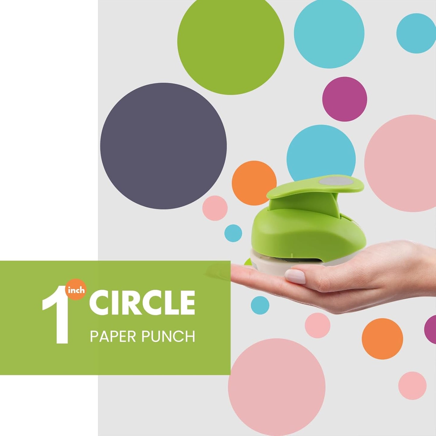 LOONENG 1 Inch Circle Hole Punch - Create Perfect Circles for Handmade Craft Projects - Ideas for Scrapbooking, Card Making, DIY Photo Albums, Gift Tags, Homemade Confetti