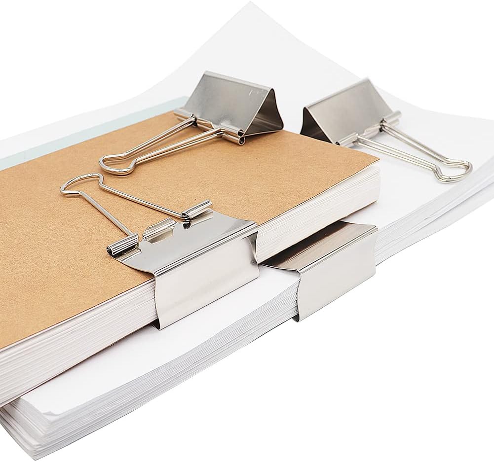 Extra Large Binder Clips 2 Inch (6 Pack), Paper Clamps for Office and School, Silver