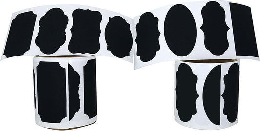 216 Large Chalkboard Labels Premium Reusable Chalkboard Stickers 3MM White Chalk Marker Dual Tip: Bullet/Chisel Labeling Jars, Parties, Craft Rooms, Weddings Organize Your Home & Kitchen (6 Rolls)