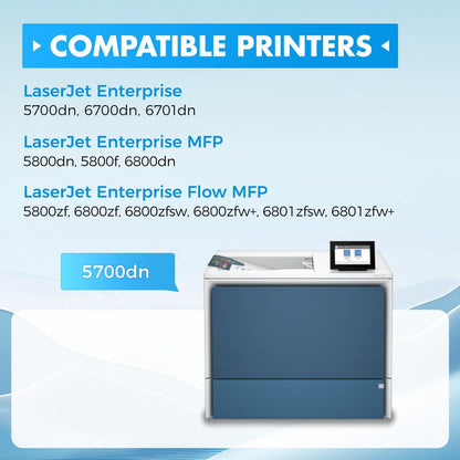 213A Toner Cartridge 4-Pack Set with Chip Replacement for HP 213A 213X W2130X W2130A Compatible for HP Color Laserjet Enterprise 5700dn MFP 5800dn 6700 6701dn 6800 6801dn Laser Printer Ink Black Color