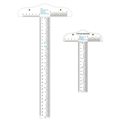 CYFUN DESIGN 12" 6" Acrylic T-Square Ruler Precision Marking T Square Ruler, 3 Pack, Transparent, T Ruler, for Crafting Drafting and General Layout Work Art Framing & Drafting Scrapbooking Crafting