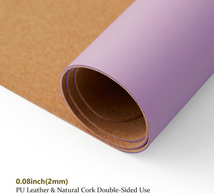Cork Purple Desk Mat - Dual-Sided Desk Pad for Office and Home - Desk Organization and Accessories - Ideal for Large Mouse Pad and Desk Mats on Top of Desks(31.5"x 15.7")