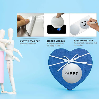 PARLAIM 3 X 3 inch Color Code Dot Stickers, 500pcs 3" Silver Round Color Coding Circle Labels per Roll in Dispenser Box for Inventory Storage Moving Box