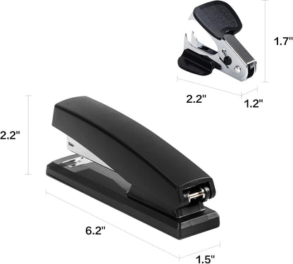 Deli Stapler, Desktop Stapler, 2 Pack, Office Stapler, 25 Sheet Capacity, Includes 2000 Staples and 2 Staple Removers, 2 Pack,Black