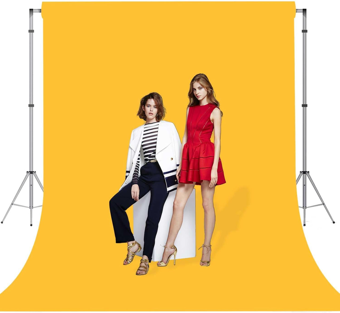 Yellow Photo Backdrop for Photoshoot Yellow Background for Photography Photo Backdrop Curtain for Party 6 x 9 FT