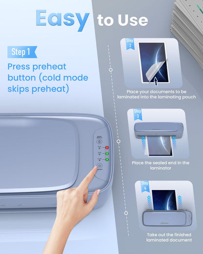 13 Inch Laminator Machine 11x17 with Laminating Sheets Personal Laminator for Teachers, 60S Warm Up Cold Thermal Lamination Machine for Home Office, A3 Laminating Machine Portable Paper Laminate Kit