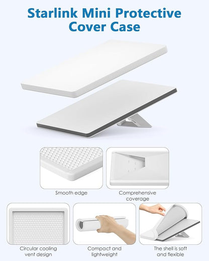 Starlink Mini Cover Silicone Protective Case for Starlink Mini Dish, Waterproof Shockproof Anti-Scratch Cover for Outdoor Travel & Camping Starlink Accessories White