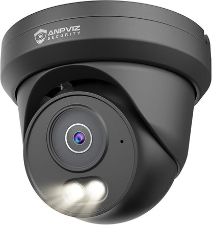 Anpviz 4K 8MP PoE Security IP Camera Outdoor, AI Human Vehicle Detection, 100FT Smart Dual Light Color Night Vision, Built-in Mic, 2.8mm Lens, IP66 Waterproof, NDAA Compliant, Black (U Series)
