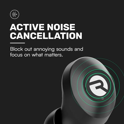 Raycon Everyday Earbuds Classic Bluetooth Wireless with Microphone - Stereo Sound, Active Noise Canceling, in-Ear Bluetooth Headset True Wireless Earbuds 32 Hours Playtime (Black)