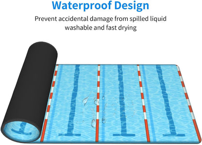 Swimming Pool Mouse Pad, Large Big Gaming Mouse Pad Desk Pad, Mousepad with Non-Slip Rubber Base, Extended XXL Mouse Mat for Computer Laptop Office Accessories
