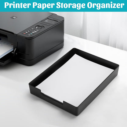 Letter-Size Tray Desk Letter Tray Paper Tray, Sturdy Heavy-Duty Plastic Printer Paper Tray, Single-Tier Stackable File Storage Organizer for Office Home (1, Black)