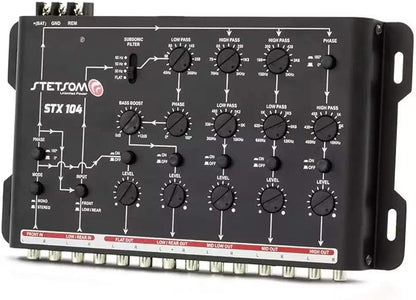 Stetsom STX 104 PRO - Crossover, 5 Way Channels, Digital Electronic Car Audio, Output Signal Processor, Car Audio Crossover High Precision, Audio Crossover, Crossover Adjustment, Audio Equalization