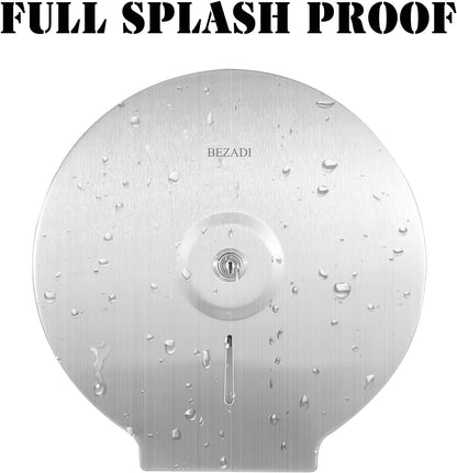 Toilet Paper Towel Dispenser Wall Mount, Jumbo Roll Toilet Tissue Dispenser, 9 Inch Paper Key Lock Stainless Steel Dispenser