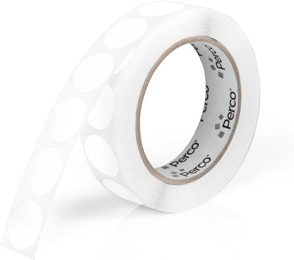 Perco White 1-Inch Round Circle Dot Sticker Labels with Easy Peel Perforation - 1,000 Labels per Roll - Strong Adhesion, Vibrant Colors for Organizing, Crafting & More - Made in USA