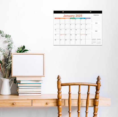 2025-2026 Desk Calendar - 18 Months Calendar from January 2025 to June 2026, Desk Calendar 2025-2026 with Thick Paper, 12" x 17", Colorful