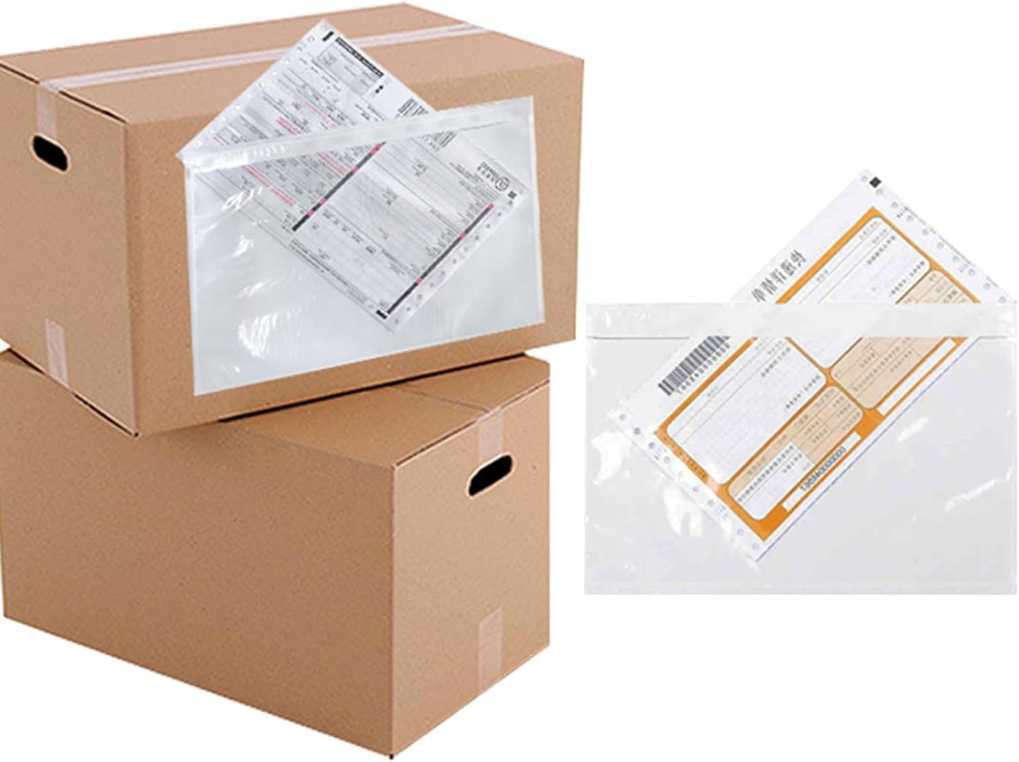500 Pcs-7.5x5.5 Packing List Mailing Envelopes Shipping Envelopes Packing List Clear Adhesive Shipping label sleeves Shipping Supplies for Small Businesses