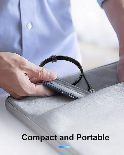 Aceele 10Gbps USB C Hub with 4 USB 3.2 Ports (2 USB A & 2 USB C), USB 3.2 Gen 2 3.3ft USB Cable Extender Hub with Type-C Power Port,Compatible for MacBook Pro 2021, iPad Pro 2021 and Other PC