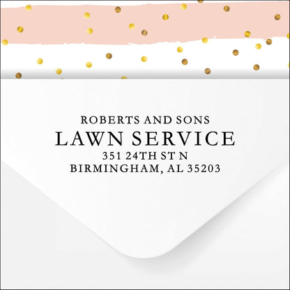 Self Inking Return Address Stamp - Custom 4 Line Personalized Address Stamp for Envelopes, Wedding Invitations, Business, Mailing Labels, Black Ink (All Serif)