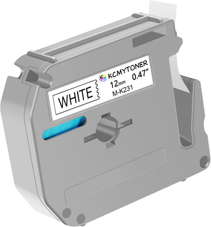 Compatible for Brother P-Touch M Tape M-K231 MK231 M231 MK-231 Black on White Label Tape 0.47" (12mm) x 26.2ft for PT-90 PT-M95 PT-70 PT-70BM PT-85 PT-80 PT-45 PT-65 Label Makers, 1 Pack
