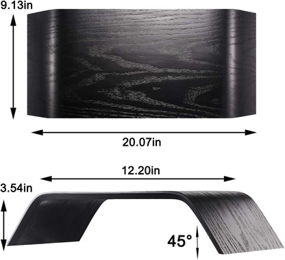 SAMDI Wooden Computer Monitor Stand, Desktop Accessories, Laptop Stand, Notebook Stand, for MacBook Stand (Oak Wood Black)