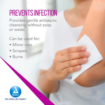 Dynarex BZK Antiseptic Towelettes - 5"x7" - Benzalkonium Chloride, Hand Sanitizing Wipes or First Aid Wound Wipes, 1 Case of 1000 (Packaging May Vary)