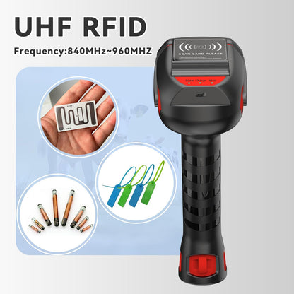 Alacrity Wireless Charging 1D 2D Barcode Scanner, UHF RFID Tags Reader, 2.4Ghz Wireless Bluetooth Wired 3 in 1 Connectivity, for Retail, Logistics, Manufacturing