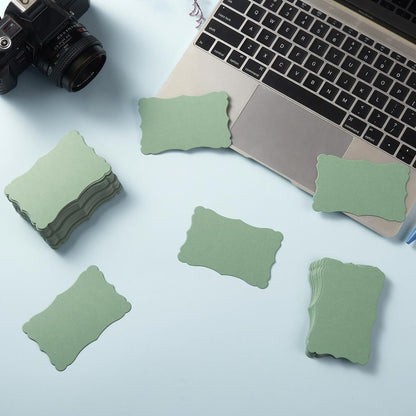 120 Pieces Small Mini Business Cards Vintage Assorted Colors Blank Note Cards Gift Word Card for Business Cards, Gift Cards (Sage-Green, 3.66x 2.36 inches)
