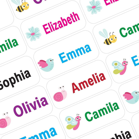 Personalized Waterproof Name Labels Press and Stick Custom Name Stick on Clothing Labels. Customized Up to 3 Lines Great for Camp & Daycare (Summer Breeze)