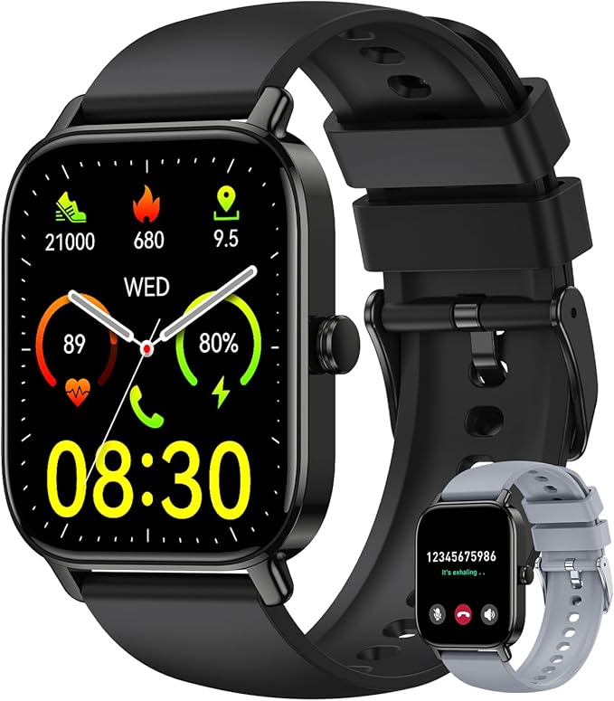 Smart Watch for Women Fitness Tracker: Make Answer Call Waterproof Running Smartwatch Android Phone iPhone Samsung Compatible Digital Mens Watches Pedometer Step Tracker Heart Rate Monitor