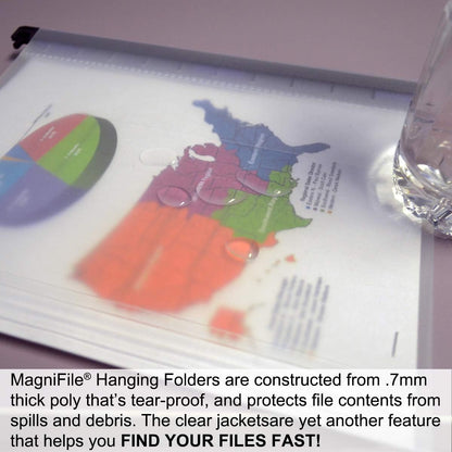 Ultimate Office MagniFile Hanging File Folders V- Bottom Letter Size with 11 inch Magnified Indexes That Double The Size of Your File Titles to Find Files Fast. (Set of 20 Frost)