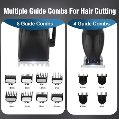 Professional Hair Clippers Trimmer Kit,Cordless Hair Clippers for Men,Barber Fading Clipper and Zero Gap T-Blade Trimmer Set with LED Display for Mens Gifts (Black)