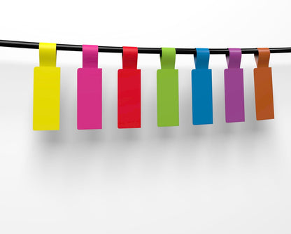 Kenco Cable Labels - 240 Labels 12 Sheets, 10 Colors Waterproof Cord Labels - Write on Stickers Tear and Liquid Resistant for Color Coding and Identification -Made in The USA (240 Labels)