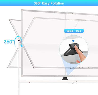 maxtek Rolling Whiteboard, 72x48 Large Double-Sided White Board Dry Erase on Wheels, Giant Magnetic White Board Standing for Office, School, Home Office, Homeschool(72 x 48)