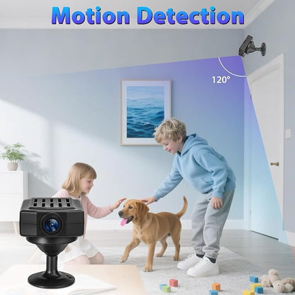 Mini Security Camera 1080P,64GB Nanny Video Recorder Dome Camera with Motion Detection, 3H Battery for Pet/Nanny Surveillance(Not WiFi)