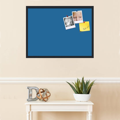 PinPix 32x24 Inch Cork Bulletin Board. This Decorative Framed Pin Board Comes with Navy Pastel Design and a Satin Black Frame. Ideal for Home Office Decor or Message Board (PinPix-1811)