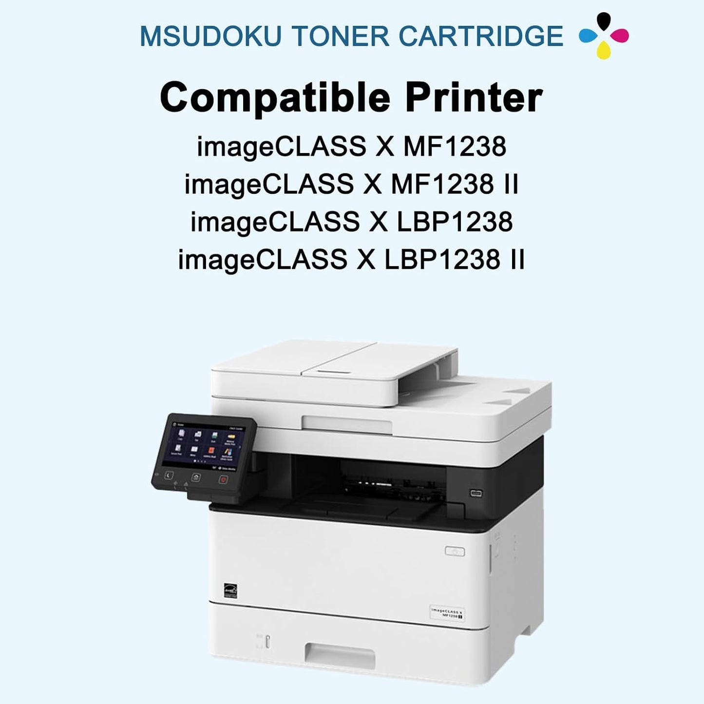 T08 T08L Black High Yield Toner Cartridge with New Chip (3010C005AA) Compatible with Canon imageCLASS X LBP1238 LBP1238 II MF1238 MF1238 II XLBP1238 XMF1238 Printers (1-Pack)