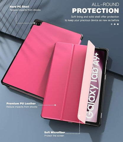 TiMOVO Case for Samsung Galaxy Tab A9+/A9 Plus 11 Inch 2023, Slim Lightweight Stand Hard Back Shell Protective Cover for Galaxy Tab A9+ Tablet SM-X210/X216/X218, Auto Wake/Sleep, Peach Pink