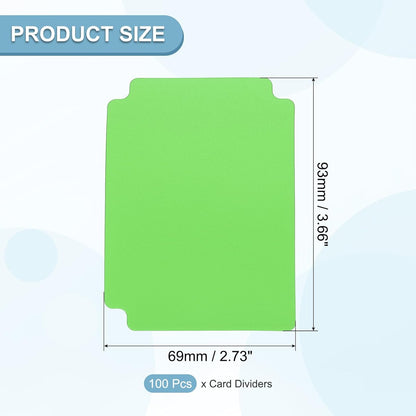 PATIKIL Trading Card Dividers, 100 Pcs Index Card Football Card Sorter Storage Boxes Organizer Tray Accessories for Sports Game Baseball Card, Grass Green