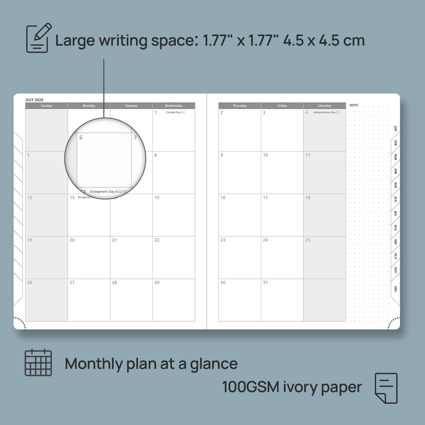 POPRUN 2026 Planner (Large - 8.5'' x 10.5'') - 2026 Weekly Calendar (Jan. 2026 - Dec. 2026) with Hourly Time Slots, Weekly/Monthly Appointment Book for Time Management - Leather Soft Cover - Grey