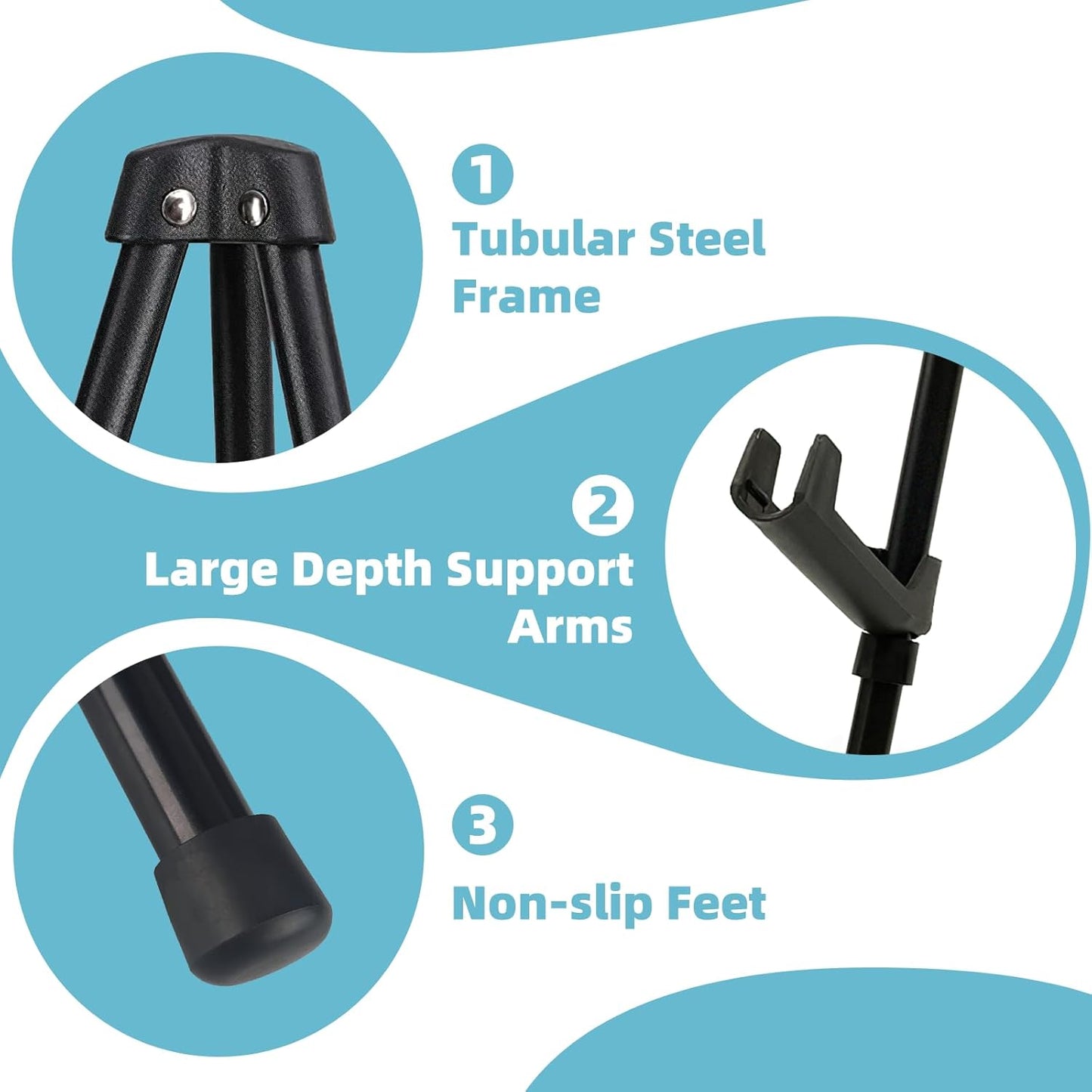 2PCS Black Easel Stand for Wedding Sign Stand, 66 Inch Portable Adjustable Poster Stands for Display, Floor Tripod Collapsible Display Easel, Balck Metal Easel Stand with Portable Bags