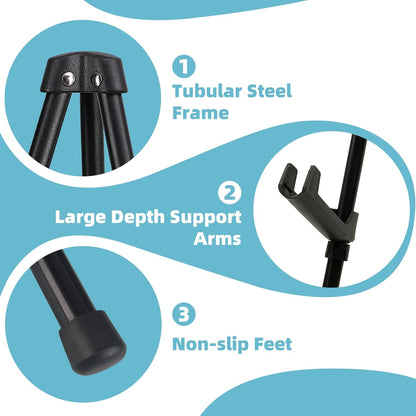 2PCS Black Easel Stand for Wedding Sign Stand, 66 Inch Portable Adjustable Poster Stands for Display, Floor Tripod Collapsible Display Easel, Balck Metal Easel Stand with Portable Bags