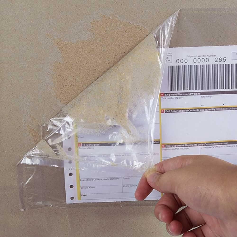 7.5" x 5.5" Packing List Pouches, 100 Pack Shipping Label Envelopes Clear Adhesive Top Loading Packing List