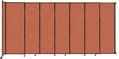 Wall-Mounted Sliding StraightWall Room Divider | Adjustable Widths | Locking Wheels | Room Separator | Up to 15'6" Wide x 7'6" Tall Papaya Fabric Panels