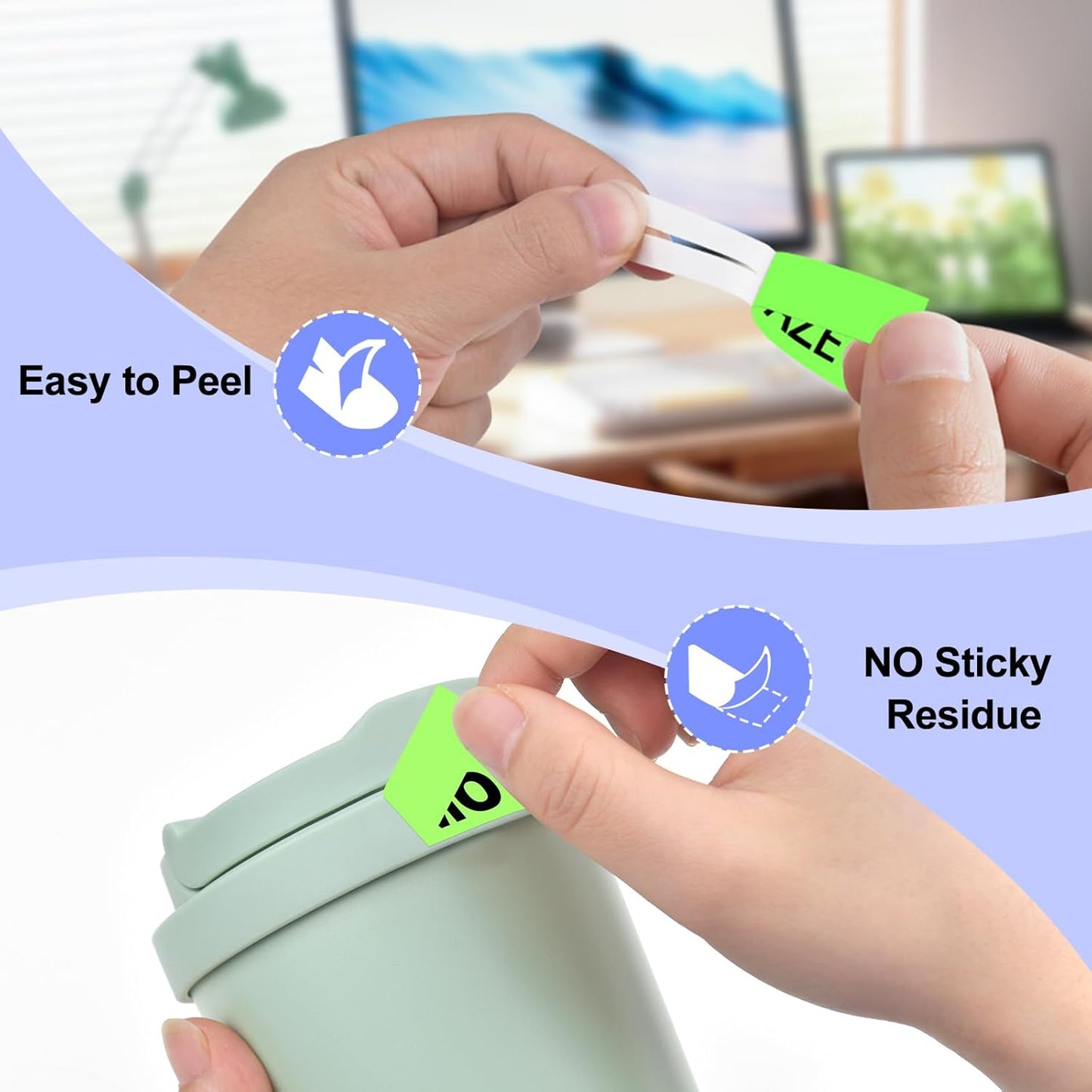 2 Pack Compatible for Ptouch TZe-D41 TZ-D41 TZe TZ Label Tape 18mm 0.7'' Laminated Black on Fluo Green Tape Label Maker Tape for PT-D600 PT-D610BT PT-D600VP PT-P710BT PT-P750W