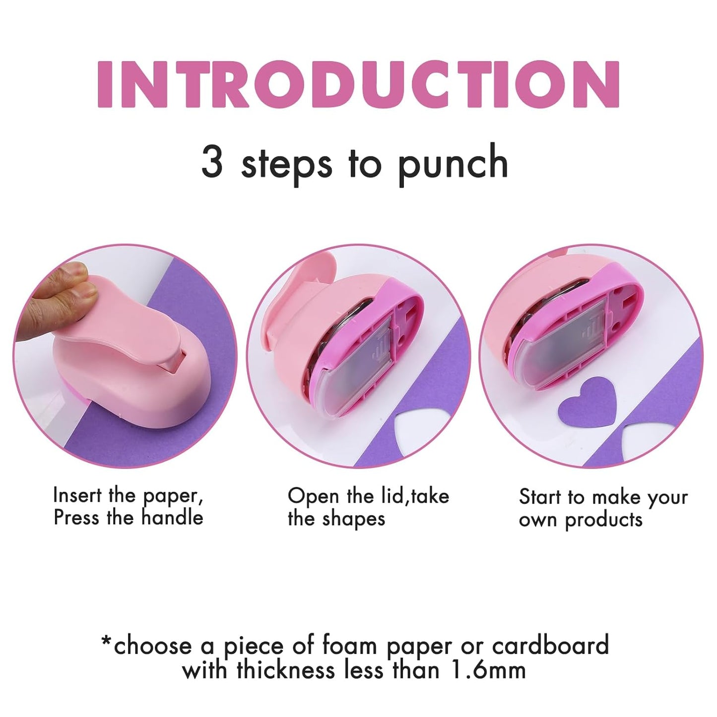 LOONENG 1 Inch Heart Paper Punch - High Precision Design for Romantic Heart Patterns - Ideal for Scrapbooking, Card Making, DIY Photo Albums, Gift Tags, Homemade Confetti