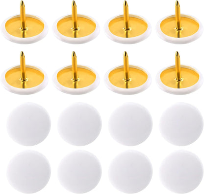 Piutouyar 300Pcs White Decorative Flat Push Pin, Plastic Roundness Head Thumbtack, Black Thumb Tacks for Wall, Map, Cork Board, 3/8 Inch
