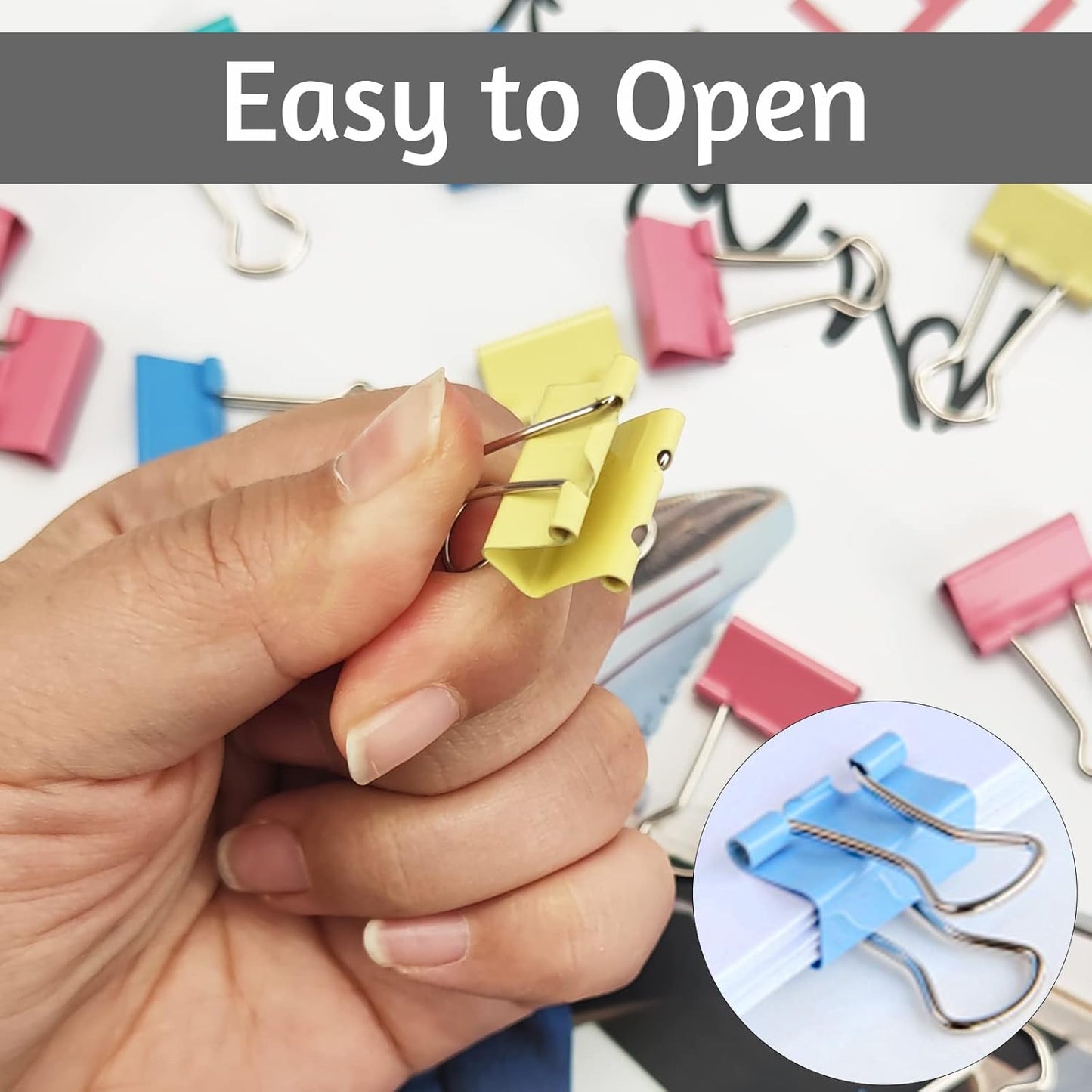 120 Pack Binder Clips 0.75 Inch, Small Paper Clamps, Assorted Color Mini Clips for Office Supplies, Home, School and Business